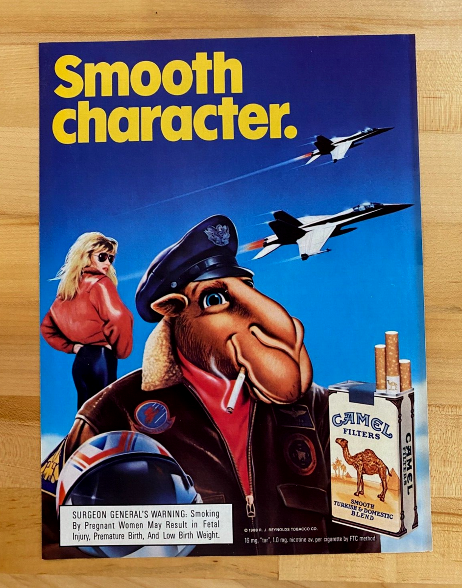 1989 Print Ad Camel Cigarettes Joe Camel SMOOTH CHARACTER Fighter Jets