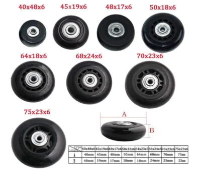 Pair of Luggage Suitcase Replacement Wheels Repair Axles Deluxe Repair Kit