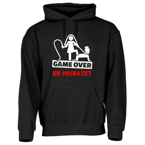 JGA Junggesellenabschied KAPUZEN PULLI HOODIE Hochzeit Party Herren *GAME OVER*  - Bild 3 von 4
