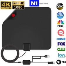 HDTV Digital TV Antenna Support 4K 1080P , 300 Miles Range, HDTV VHF UHF Antenna