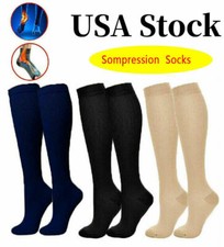 Opaque Compression Socks Knee-Hi Closed Toe Support Hose 20-30mmHg - Unisex