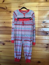 Pajama Set Women  s Large Winter Christmas Snowflake Pine Trees New  