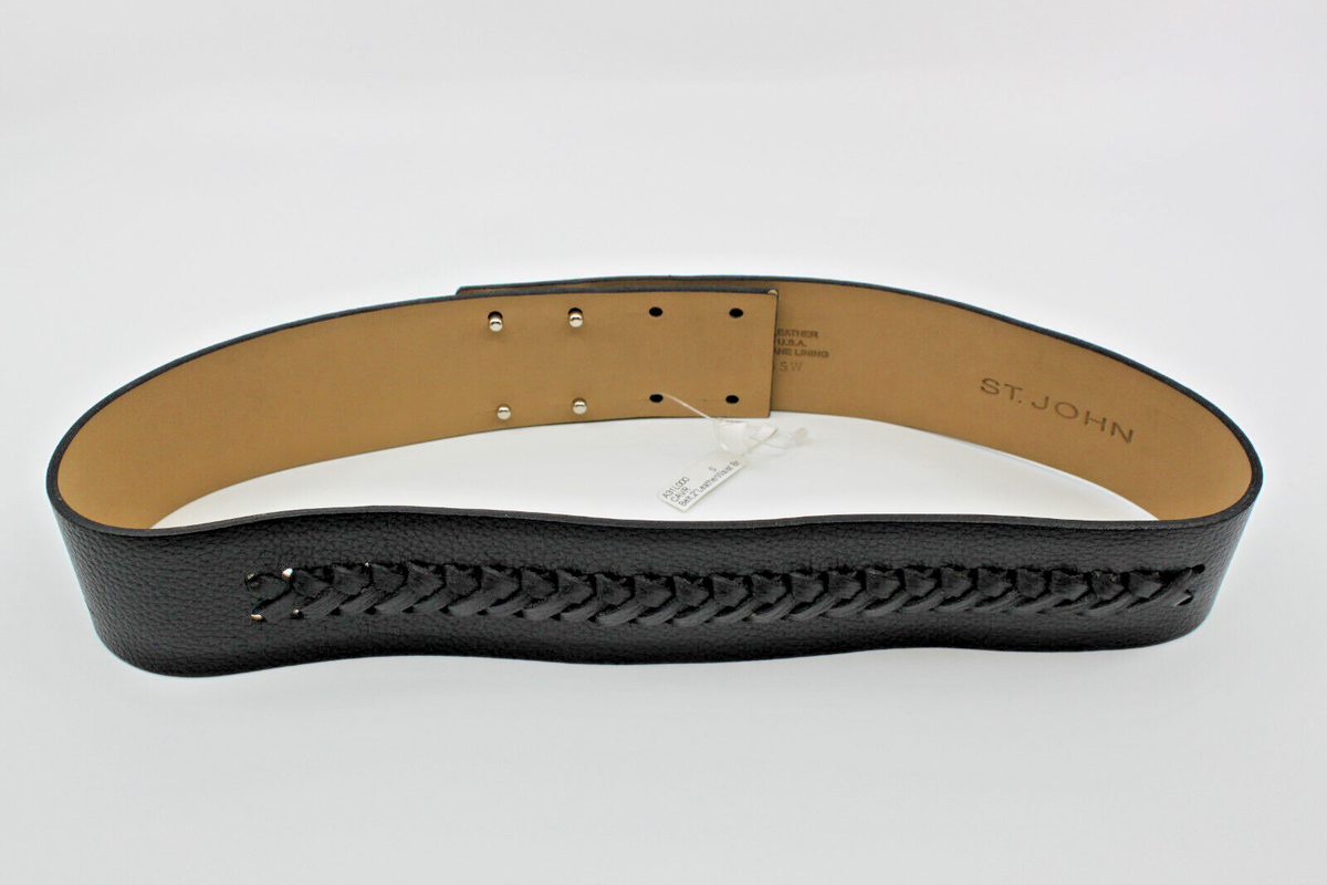 B5 100% Authentic New ST JOHN Leather Brown Caviar Belt $345 B5 100% Authentic New ST JOHN Leather Brown Caviar Belt $345  main image 3