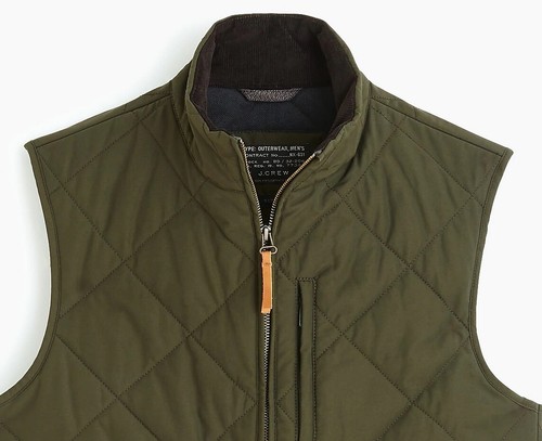 J.CREW Sussex quilted vest eco-friendly 