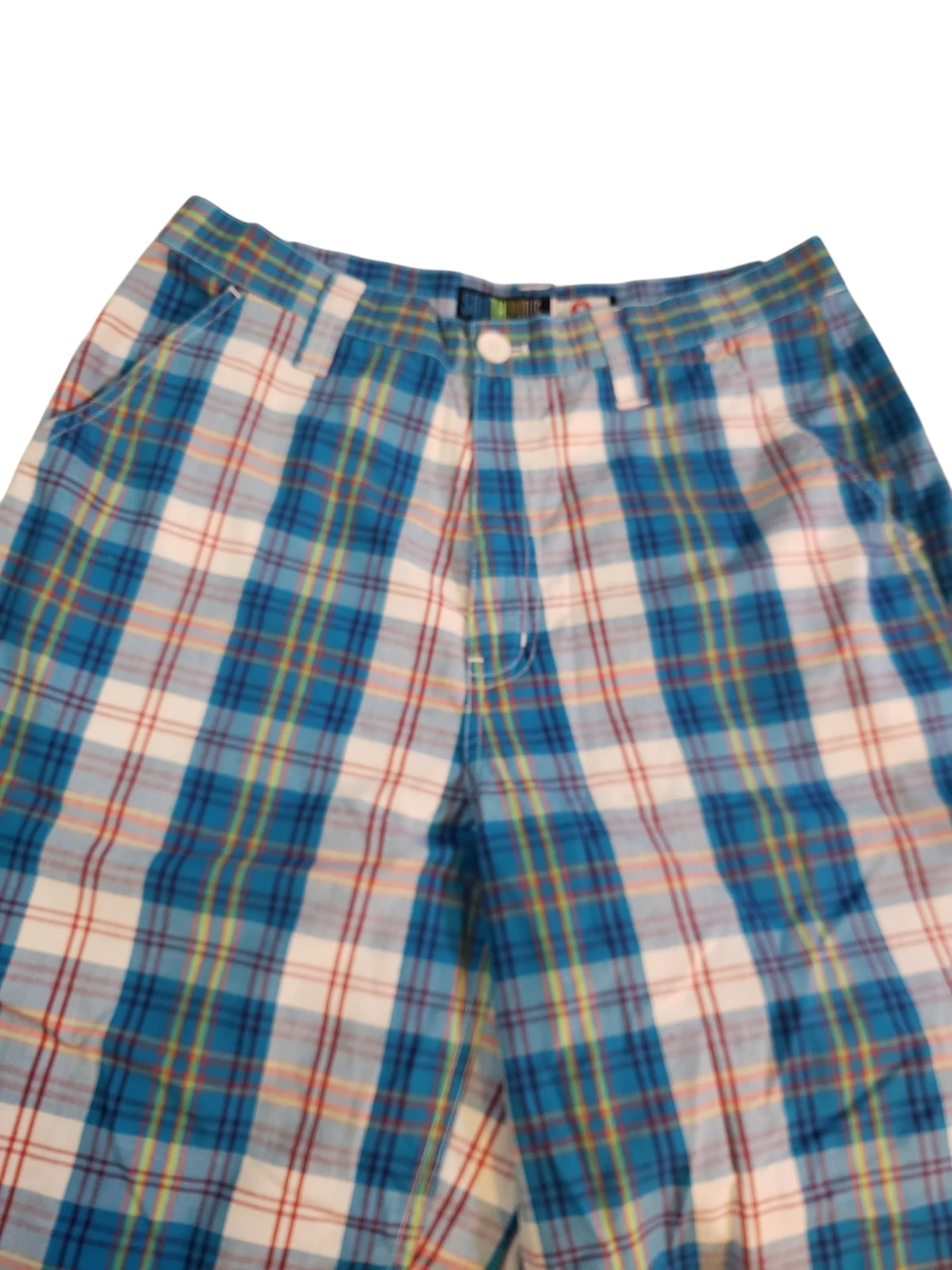Southpole Bermuda Shorts Mens 32 Multicolor Plaid High Rise Y2K 90'S Travel Work