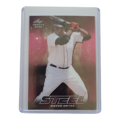 2023 Leaf Trinity Steel #S-17 Purple  #/25 - David Ortiz ''Big Papi'' HOF