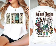 2sided The Nightmare Before Christmas Haunted Mansion Map Unisex Shirt 1001029