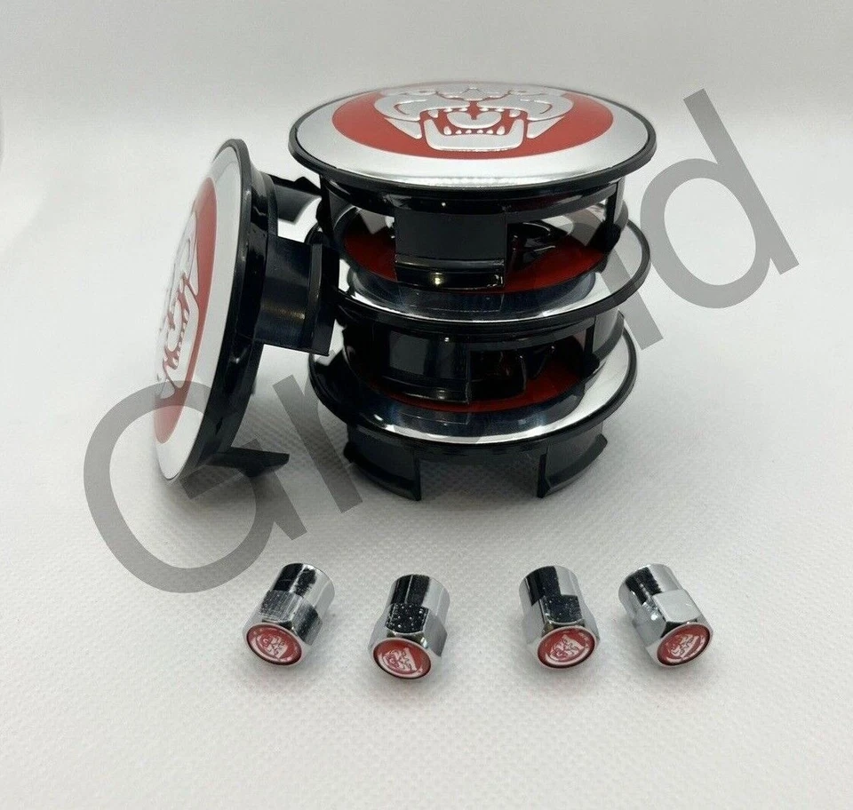 For Jaguar Wheel Center Caps Red &Air Caps 59mm S-Type X-type XF XJ8 XEL XJ XK - Image 2 of 4