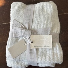 Barefoot Dreams CozyChic Lite Ribbed Baby Blanket, 30 inch x40, Blue NEW 