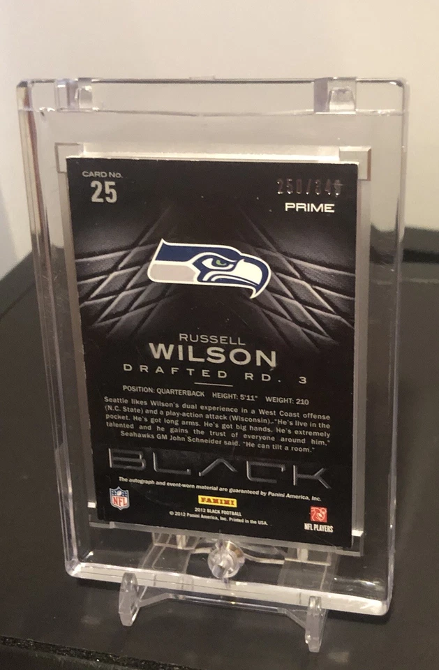 Panini Black Russell Wilson 2012 ¡RPA! #349 🔥🔥 Foto 2 de 2