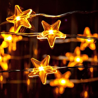 Gerson GE 39194 Star String LED 20 Light Silver Wire Warm White Miniature Garden