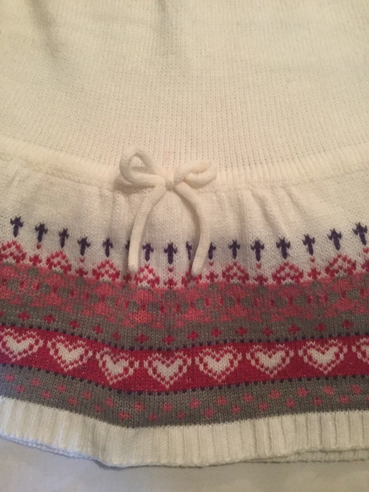 Vestido suéter Arizona tamanho 4 férias corações listras metálicas - Imagem 2 de 3