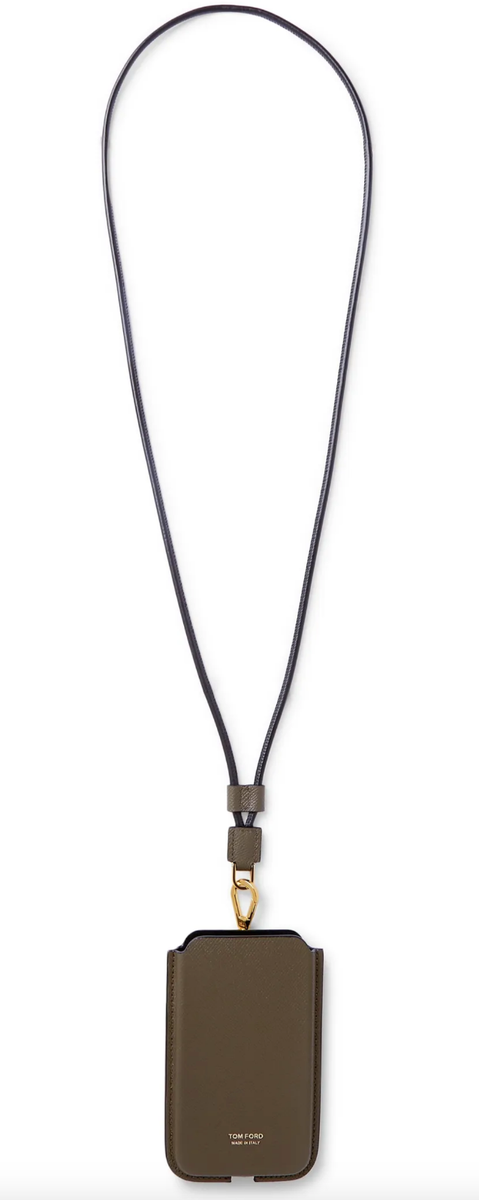 Tom Ford Grain Leather iPhone Phone Case Lanyard Pouch Bag Tom Ford Grain Leather iPhone Phone Case Lanyard Pouch Bag