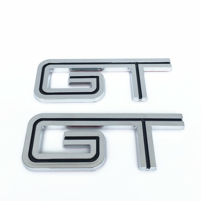 20052010 Mustang GT Black & Chrome Fender Trunk Emblems Badges 4.5