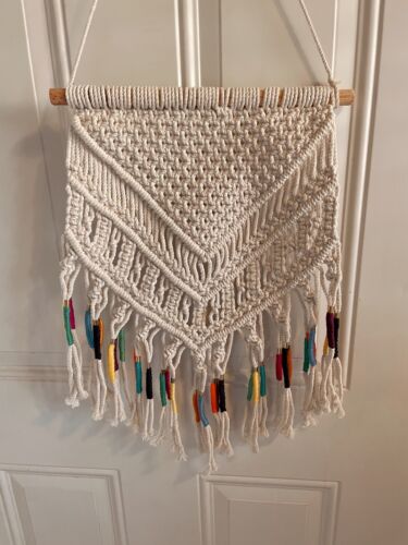 13" x 32" Colorful Macrame Wall Art Hanging - Picture 1 of 3