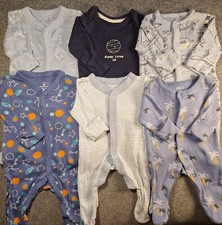 Baby Sleepsuit Set Newborn Boy Girl Unisex babygrow 7-10lb Blue Sea Space (419)