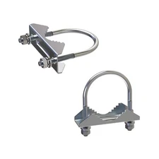 2 PCS Stainless Steel Antenna Mount Clamp U-Bolt Mounting Hardware（All nuts a...