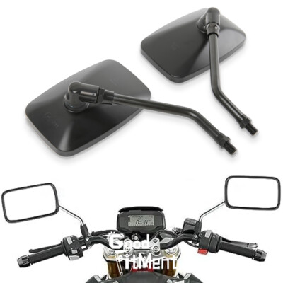 Für Honda Yamaha Suzuki Kawasaki 10 mm M10 Schwarz Motorrad Spiegel Rückspiegel