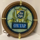 Vintage Heileman’s Old Style Beer Light Sign 16” Faux Stained Glass Working