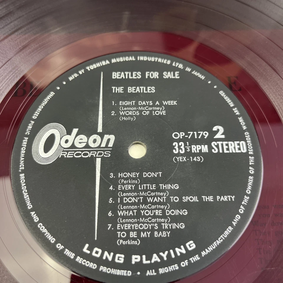 Beatles – Beatles For Sale 1965 1st Japan Pressing LP Red Vinyl Record OP7179 - Bild 4 von 4