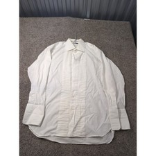 Gitman Bros Mens Tuxedo Shirt White Pleated Front French Cuffs Size 16 33