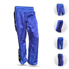 Satin Boxing Pants Kickboxing Muay Thai Training Trousers Blue Black