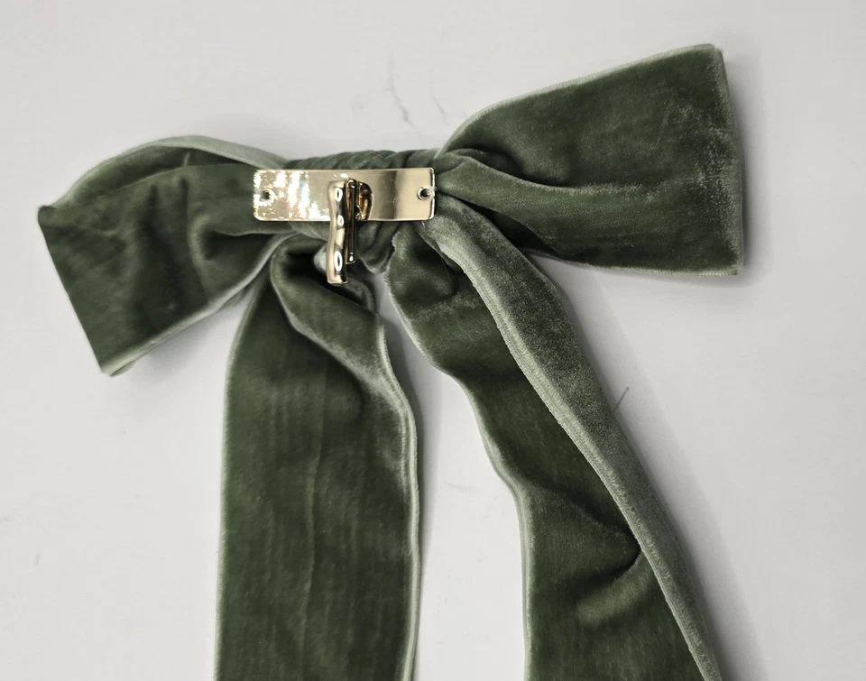 Lote de 5 lazos grandes para el cabello navideño de terciopelo rojo verde clip pasador Foto 4 de 4