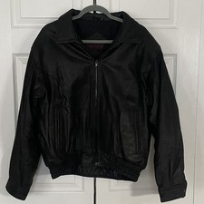 Mirage, Men  s Leather Bomber Jacket, Vintage 90s Size Large  