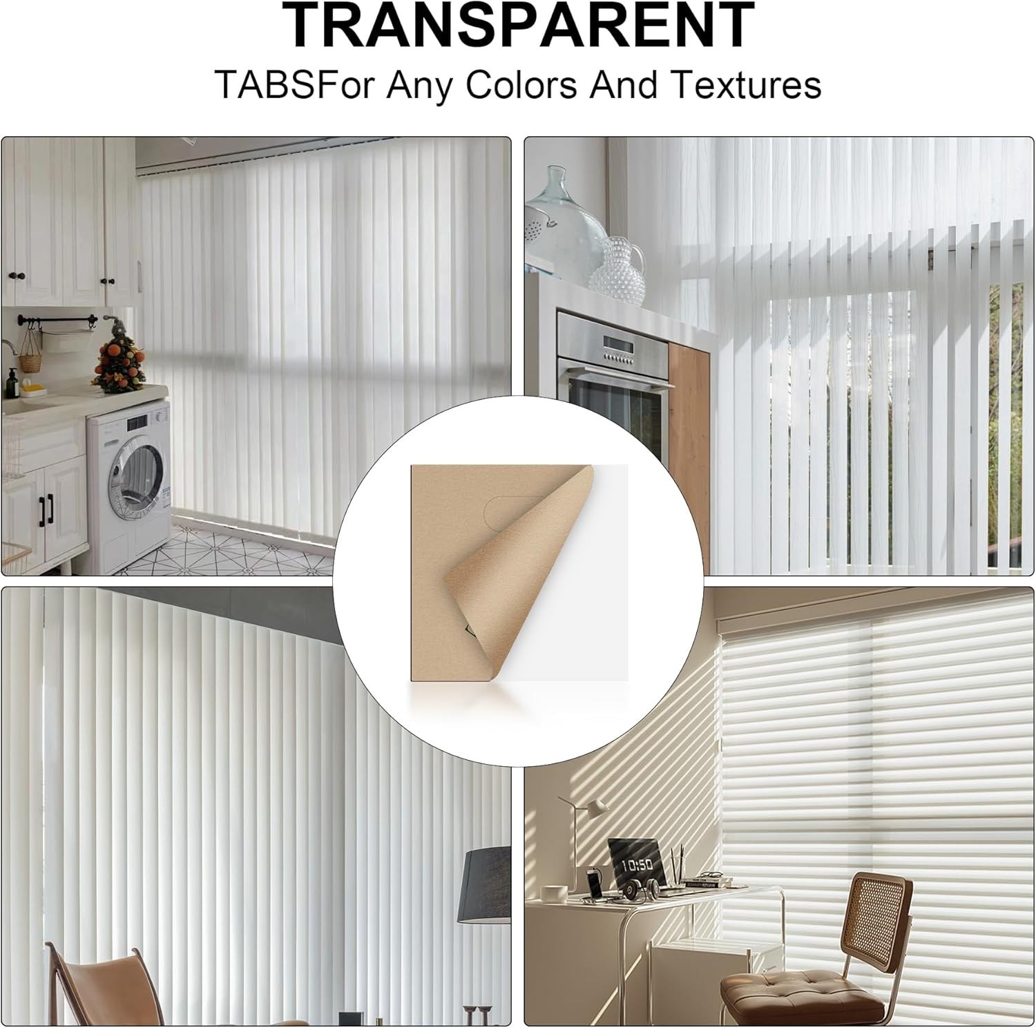 60 Pcs Vertical Blind Repair Tabs, Clear Vertical Blinds Replacement Parts Fixer