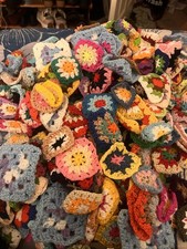 Over 500, Handmade Colorful Multicolor Handcrafted Crochet Granny Squares Lot