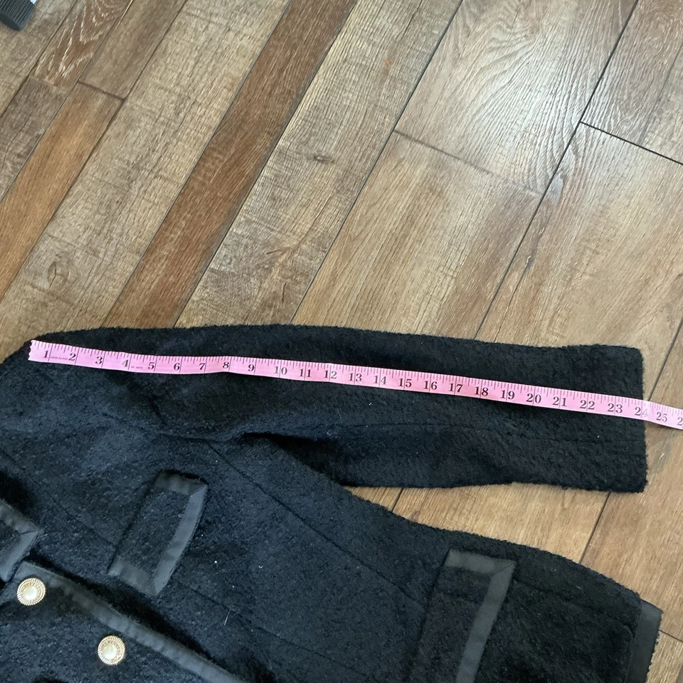 Chaqueta Blazer De Colección Henri Bendel Para Mujer Negra Lana Boucle Talla 14 Hecha en EE. UU. #51118 Foto 2 de 4