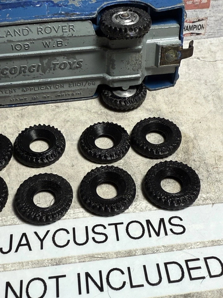 8 new tires for Vintage Corgi Toys Land Rover Pickup 109 WB Truck Diecast - Image 4 of 4