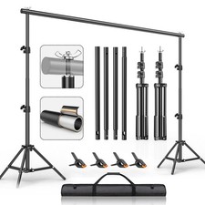 Backdrop Stand 6.5 x 10FT, Adjustable Photography Backdrop Support System Kit...