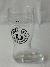 vintage PORTLAND MEADOWS boot shoe glass cup horse racing horse shoe rare