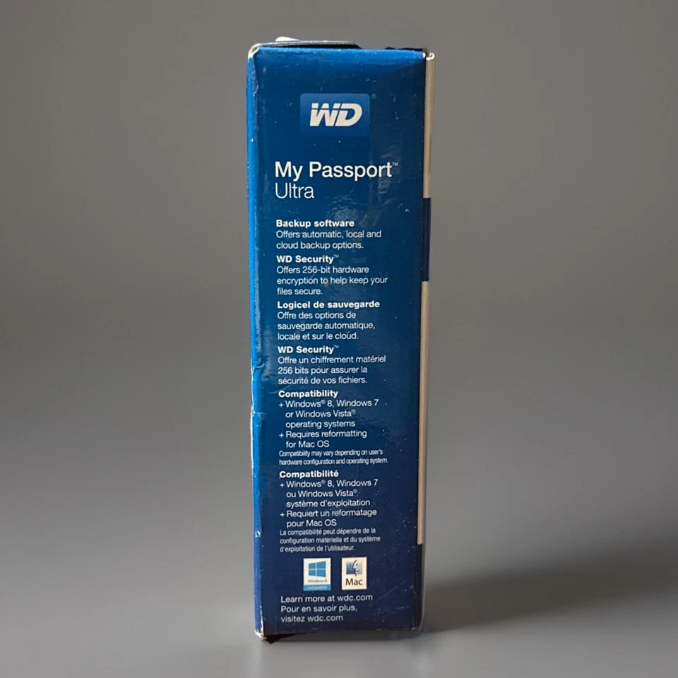 Western Digital Portable Hard Drive My Passport Ultra 1 TB NIB Sealed Blue - Image 4 of 4