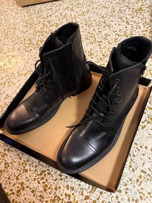 Kenneth Cole Unlisted Blind Turn Boots Black Lace Up Men display picture 1