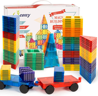 120Pcs Magnetic Tiles Magnetic 3D Building Blocks Set Educational Construction T