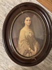 Antique Oval Shaped Wooden Frame Southern Belle Lithograph — photo 2