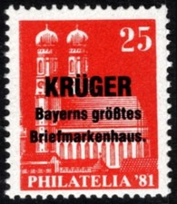 1981 Germany Poster Stamp Krüger Bavaria’s Largest Stamp House Philatelia 81