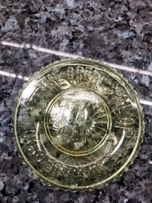 VINTAGE URANIUM VASELINE GLASS PLATE SEAL OF ...