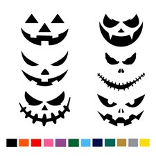 Halloween Pumpkin Face Stickers – Make Your Own Variety Pack Vinyl Decals