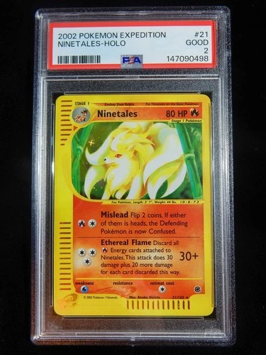 2002 Pokemon Expedition Ninetales Holo Foil #21 21/165 PSA 2 READ DESCRIPTION