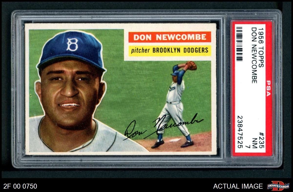 1956 Topps #235 Don Newcombe Dodgers MVPw CYAw PSA 7 - NM