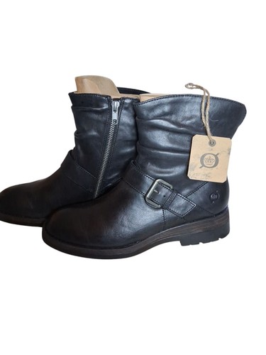Born schwarze halbhohe lässige Stiefeletten mit Schnalle und Reißverschluss Größe 8 neu mit Karton - Bild 3 von 11