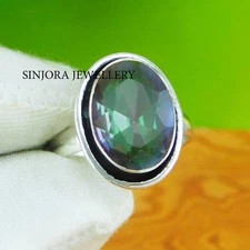Mystic Topaz Gemstone 925 sterling silver handmade Gift Ring US size 5 to 13