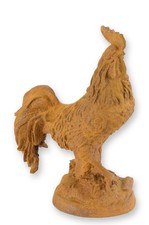 Une figurine en fonte rouillée représentant un coq réplique design rétro décorat