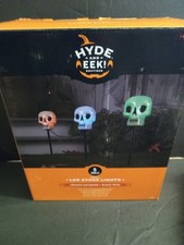 Halloween Skull stake lights Hyde and eek Halloween NEW Rare HTF
