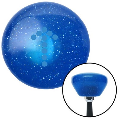 Blue Dotted Directional Arrow Up Blue Retro Metal Flake Shift Knob M16x1.5 Auto
