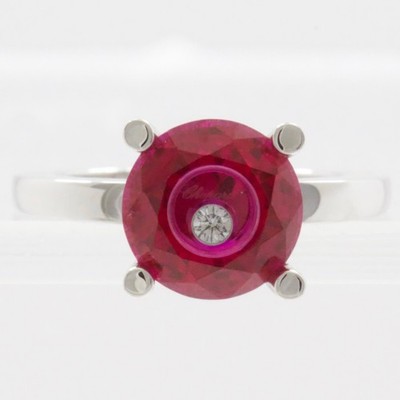 Chopard Happy Diamonds  So Happy  Ring 18k White Gold, Lucite & Diamond w/ Cert
