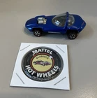 🔥 Vintage Original 1967 68 Hot Wheels Redline Silhouette Blue HW RL+ Button USA